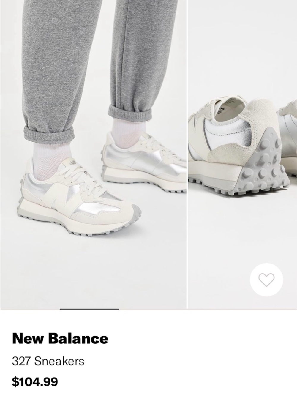 New Balance 327 silver/white